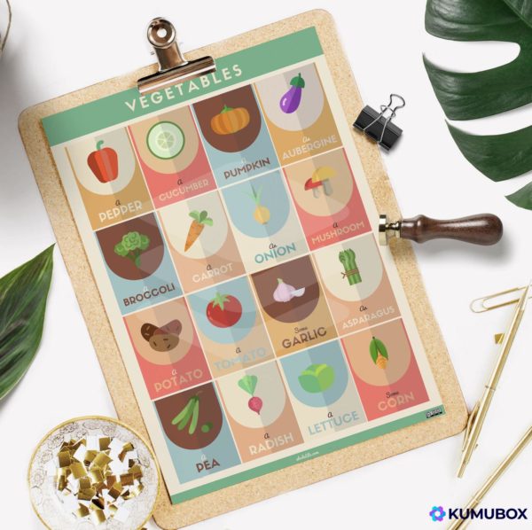 Póster o cartas de vocabulario: Verduras