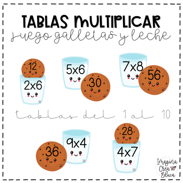 JUEGO TABLAS DE MULTIPLICAR – GALLETAS Y LECHE