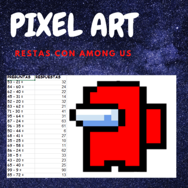 Pixel art con Among Us