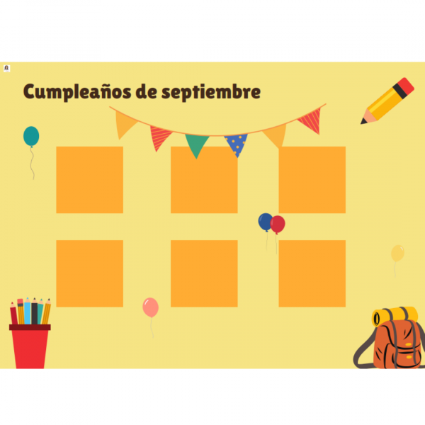 Cartel de aula para cumpleaños