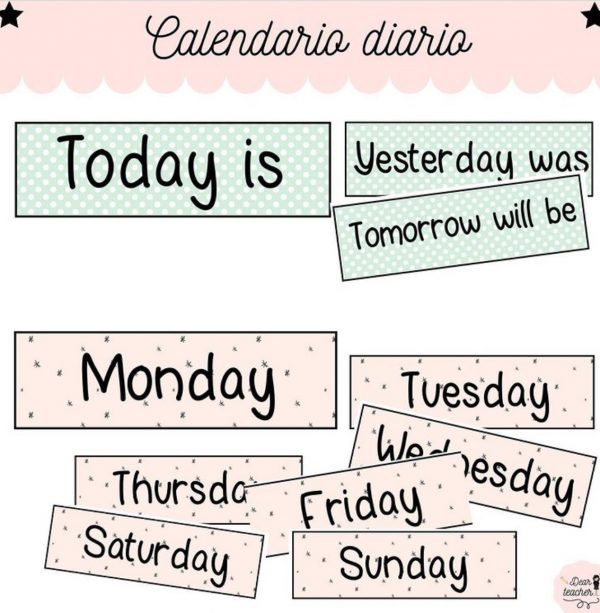 Carteles calendario clase