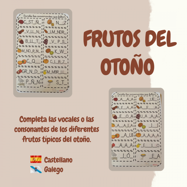 Completas frutas otoño (castellano/gallego)