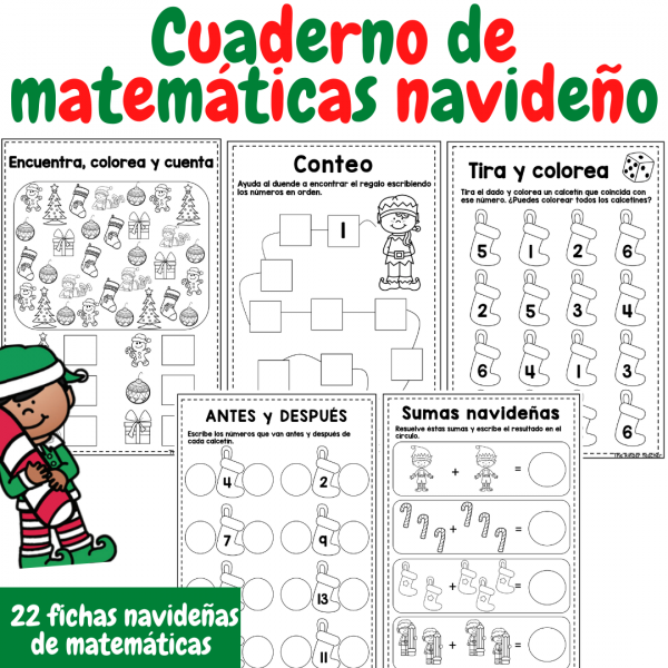 Cuaderno de matemáticas navideño – Ed. Infantil y Primaria