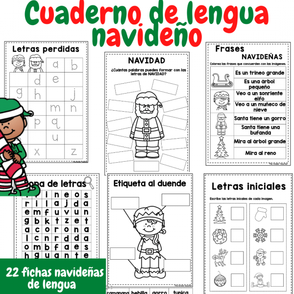 Cuaderno de lengua navideño – Ed. Infantil y Primaria