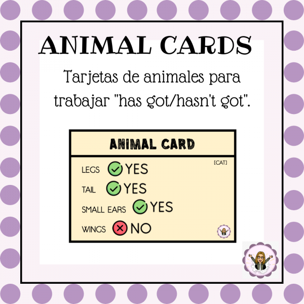 Animal Description Cards – has got/hasn’t got