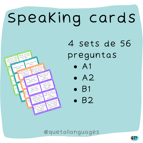 Speaking cards: 224 preguntas divididas por niveles A1-B2