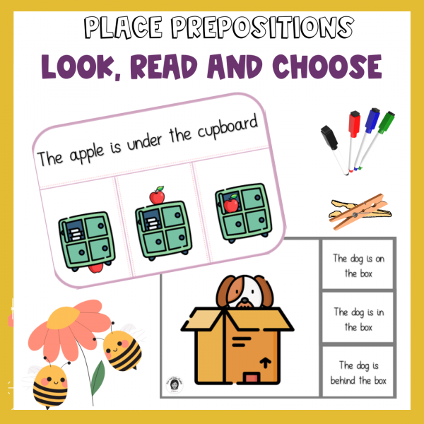 PREPOSITIONS – Look, read and choose