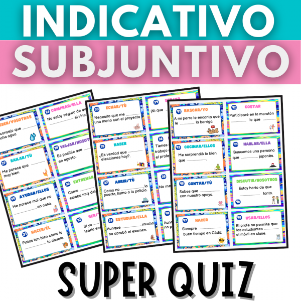 Indicativo vs subjuntivo quiz. 104 ejercicios