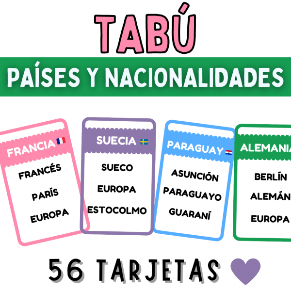 Tabú: nacionalidades y países del mundo