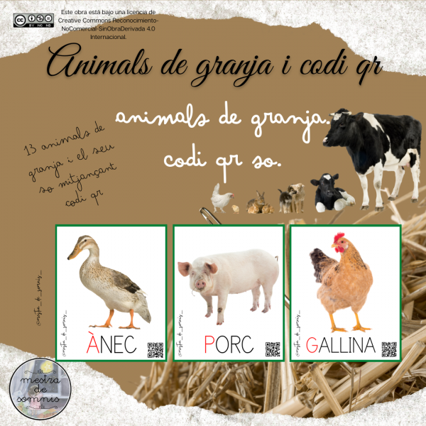 Animals granja i els seus sons amb codi qr