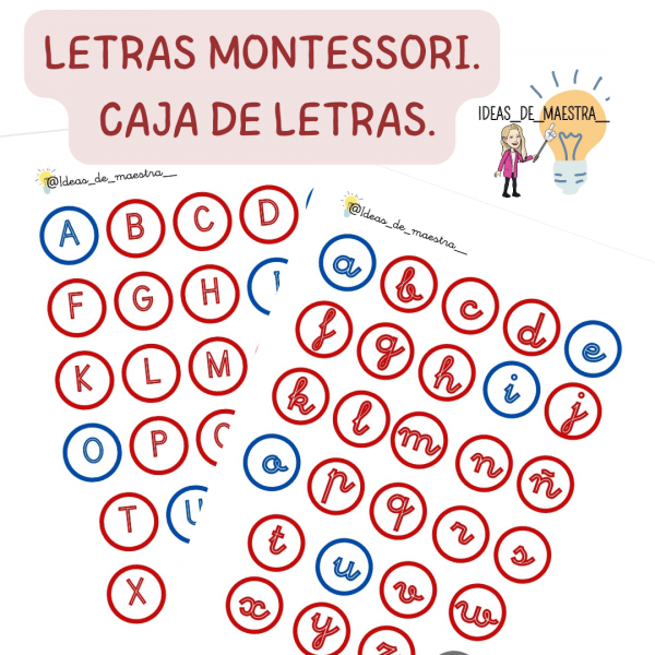 Letras Montessori para caja de las letras