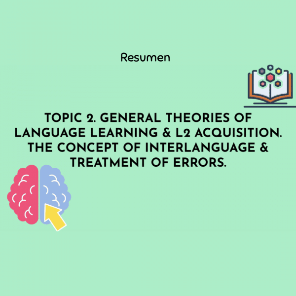 INFOGRAFIA TOPIC 2. GENERAL THEORIES OF LG LEARNING & L2 ACQUISITION. THE CONCEPT OF INTERLANGUAGE & TREATMENT OF ERRORS.