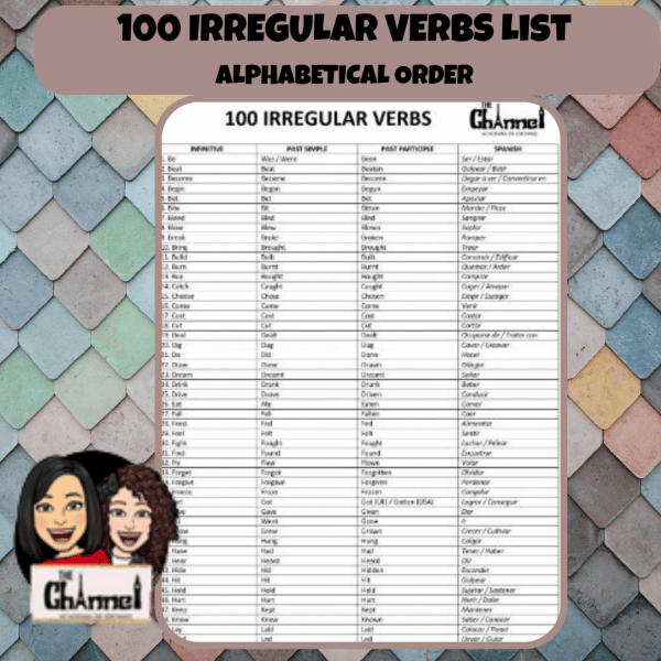 Irregular Verbs List -100 verbs