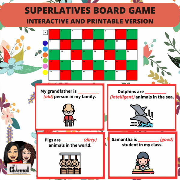 Superlatives Board Game – Interactive and Printable version