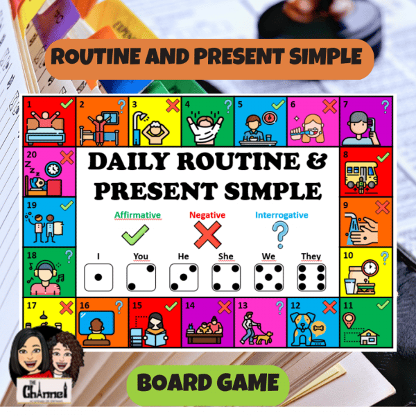 Routine and Present Simple – Board Game