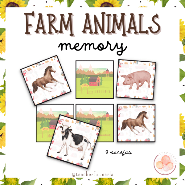 Farm Animals Memory Game