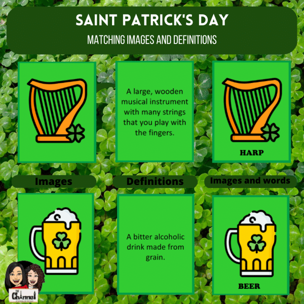 Saint Patrick’s Day – Matching definitions and images- Game