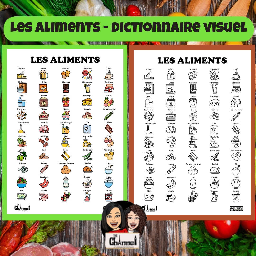 Les Aliments – B&N Et Couleur – Freebie | Kumubox.com