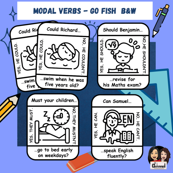 Modal Verbs – Go Fish – B&W