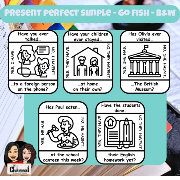 Present Perfect Simple – Go Fish – B&W