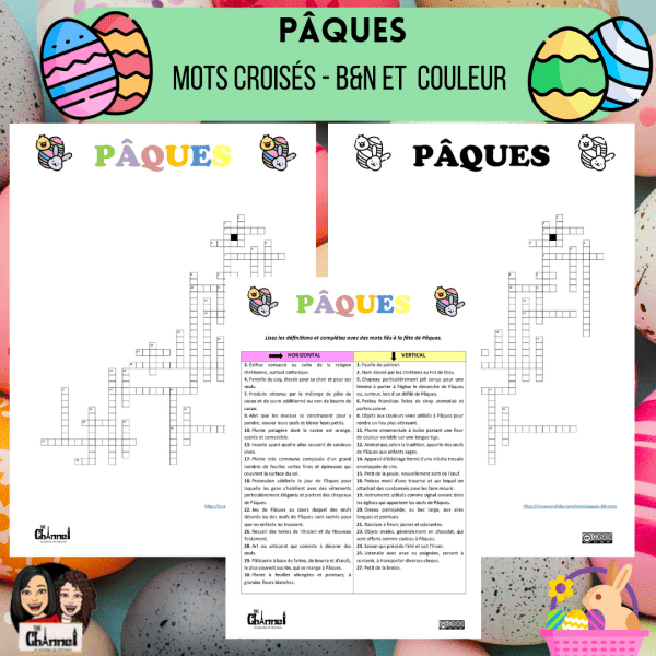 Pâques – Mots croisés B&N et Couleur