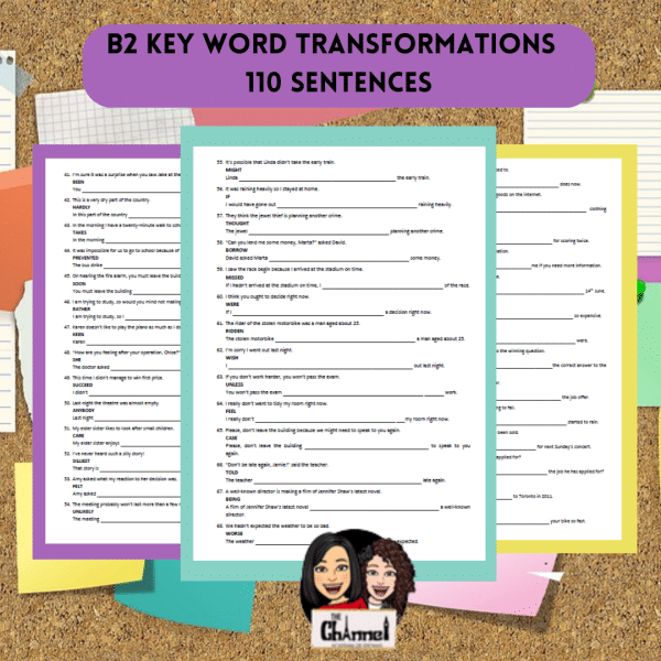 B2 Key Word Transformations + Answers