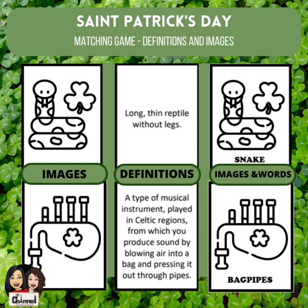 Saint Patrick’s Day – Matching Definitions – B&W