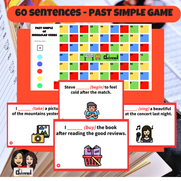 Past Simple Irregular Verbs – 60 Senteces – Board Game