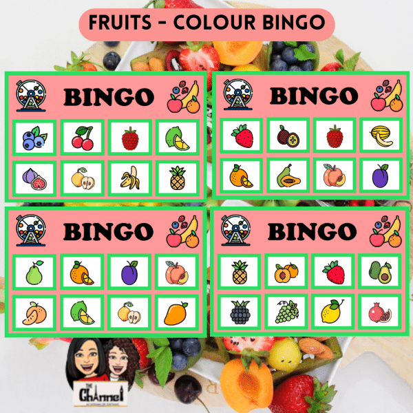 Fruits – Colour Bingo + Interactive Wheel