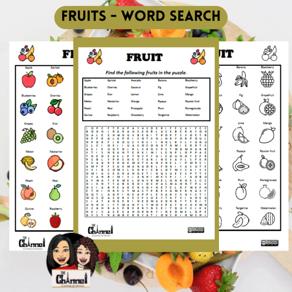 Fruits – Word Search & Visual Dictionary