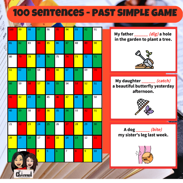 Past Simple Irregular Verbs – 100 sentences Board Game