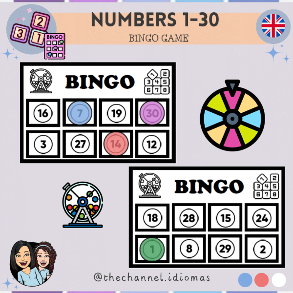 Numbers from 1 to 30 – Bingo