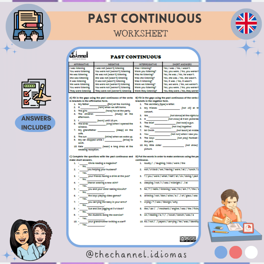 Past Continuous – Worksheet | Kumubox.com