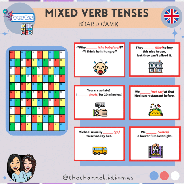 Mixed Verb Tenses – Board Game – 100 Sentences