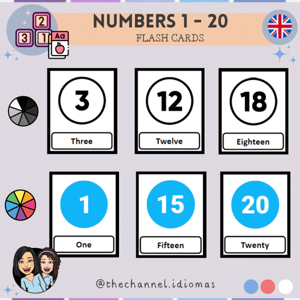 Numbers from 1 to 20 – Flash Cards