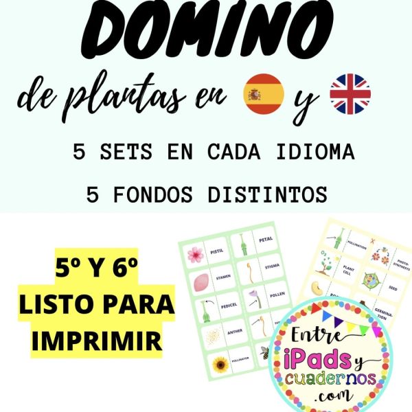 DOMINÓ REINO VEGETAL ENG + ESP 5 sets